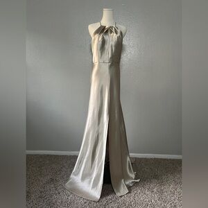 Cameron by Jenny Yoo in Latte Crepe Back Satin | Size 8 Discontinued Rare